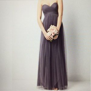 Long Strapless Black Tulle Formal Dress (W Too)